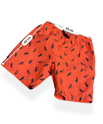Rubynee Vintage y2k All over print mens orange swim short