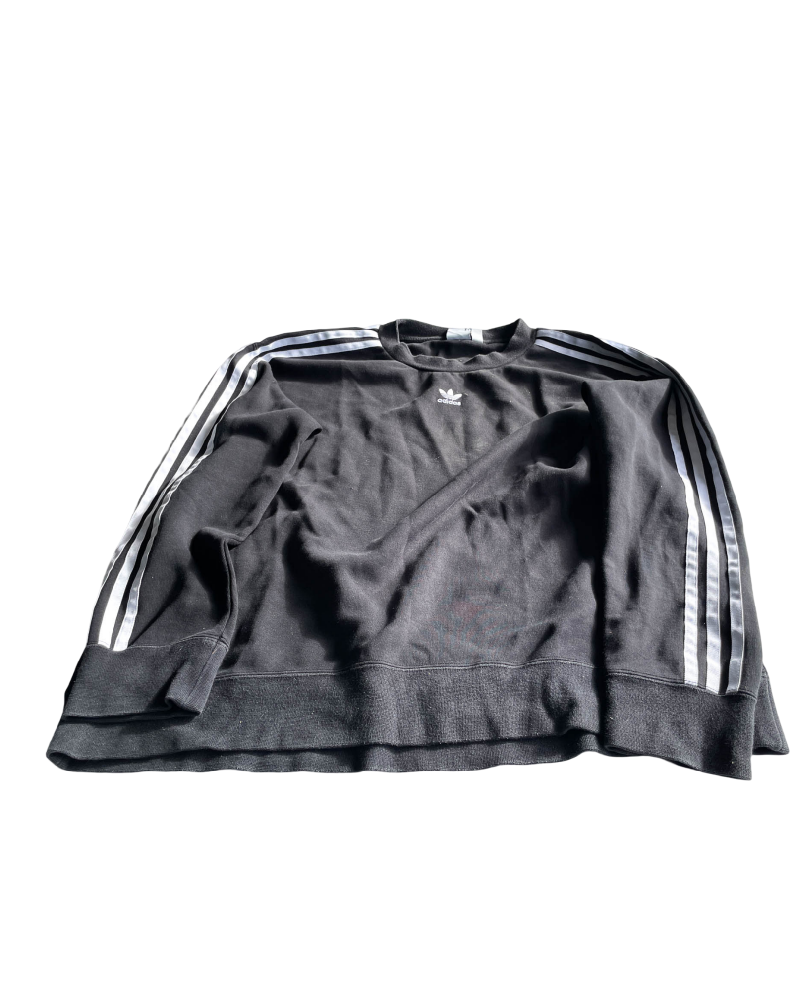 VTG Adidas Women's Black and White Sweatshirt  IN UK 12  L 25 W 21 |SKU 5060
