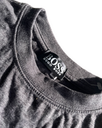 Vintage Hugo Boss Men's Grey and Green T-Shirt. In size medium