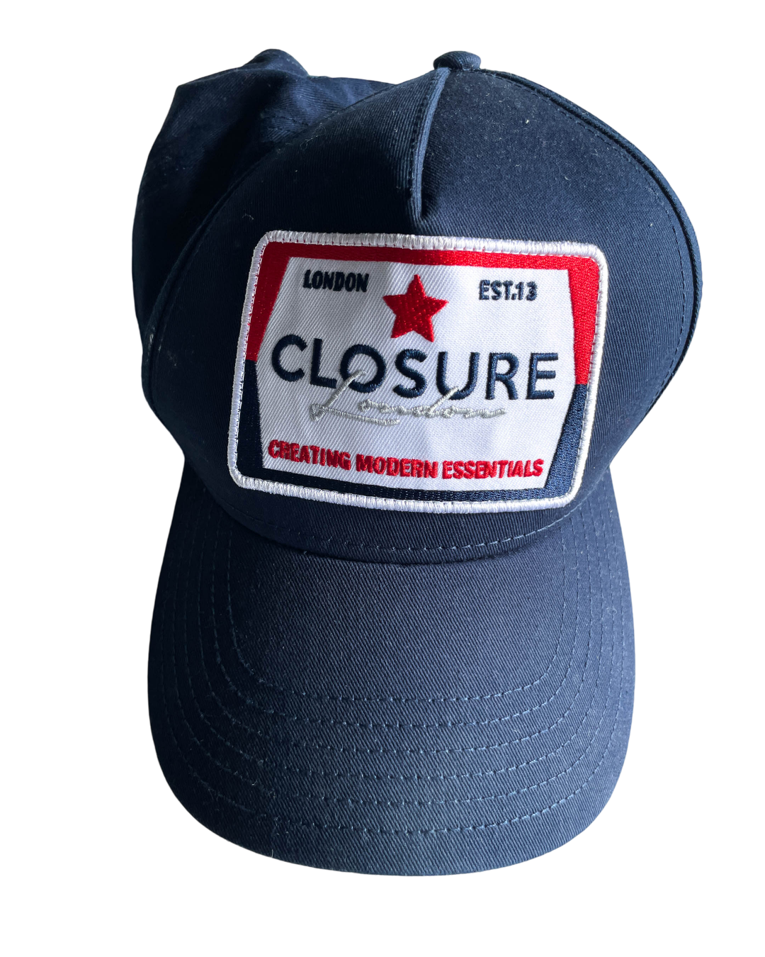 Y2K Couture hat with blue and red label , perfect condition |SKU 5069