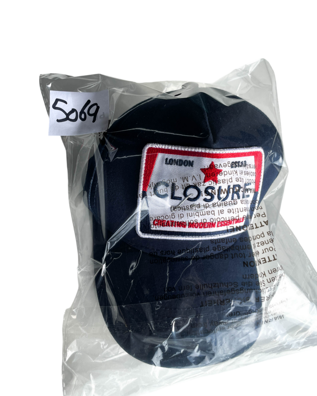 Y2K Couture hat with blue and red label , perfect condition |SKU 5069