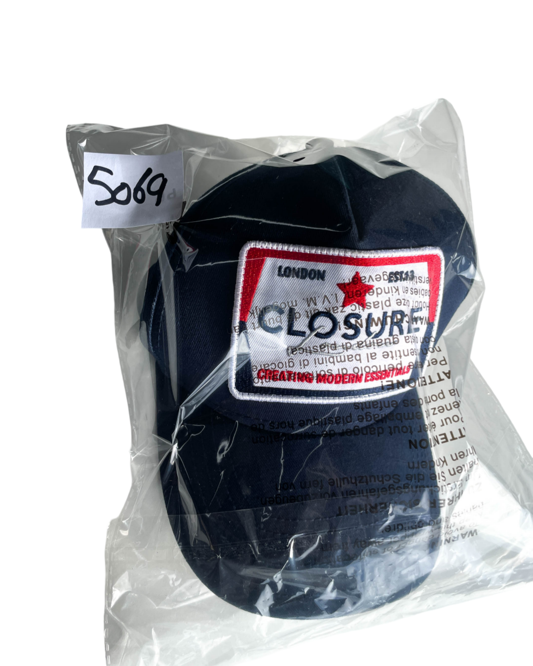 Y2K Couture hat with blue and red label , perfect condition |SKU 5069