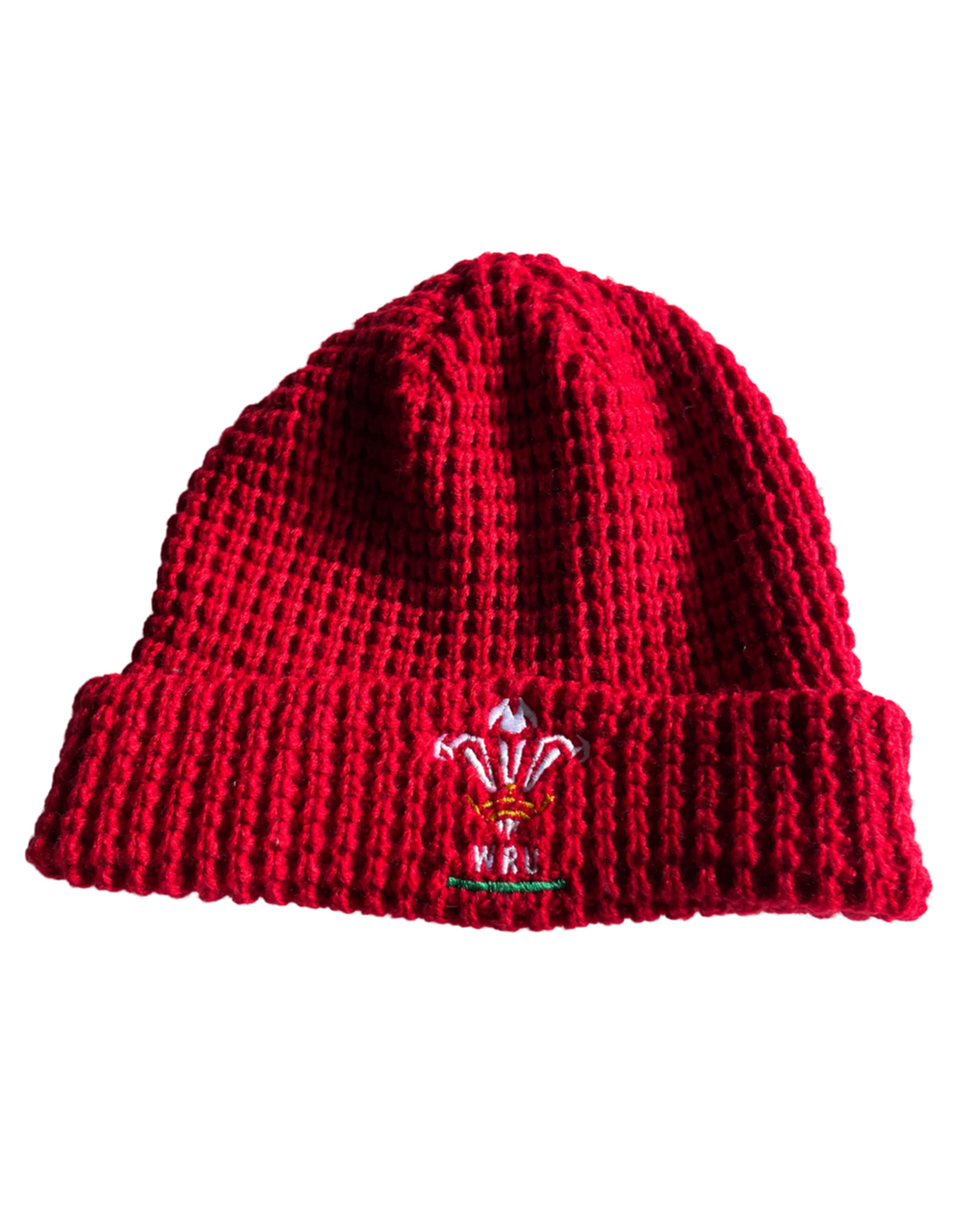 Vintage WRU Wales Welsh Rugby Winter Hat red Beanie - SKU 5072