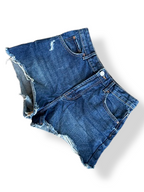 Rubynee Vintage y2k women blue denim Bum shorts