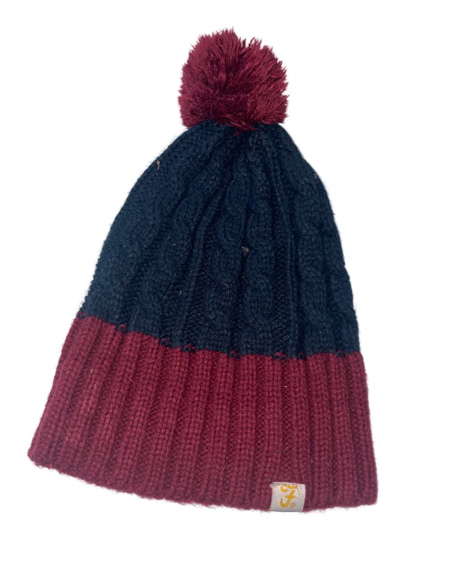 Farah Vintage Slack fit Wooly Hat. Super soft comfortable Dark Burgundy over-sized woolly hat for men or women SKU 5086