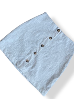 Rubynee Vintage y2k womens button white mini skirt
