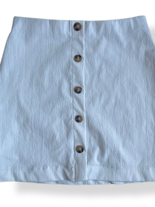 Rubynee Vintage y2k womens button white mini skirt