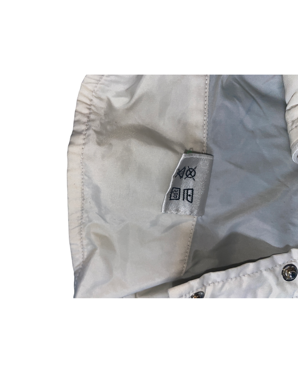 Puma Windbreaker Jacket Size  Medium Large Black White Blue Tuck Away Hood Nylon Men’s  lL29  W24 SKU 5096