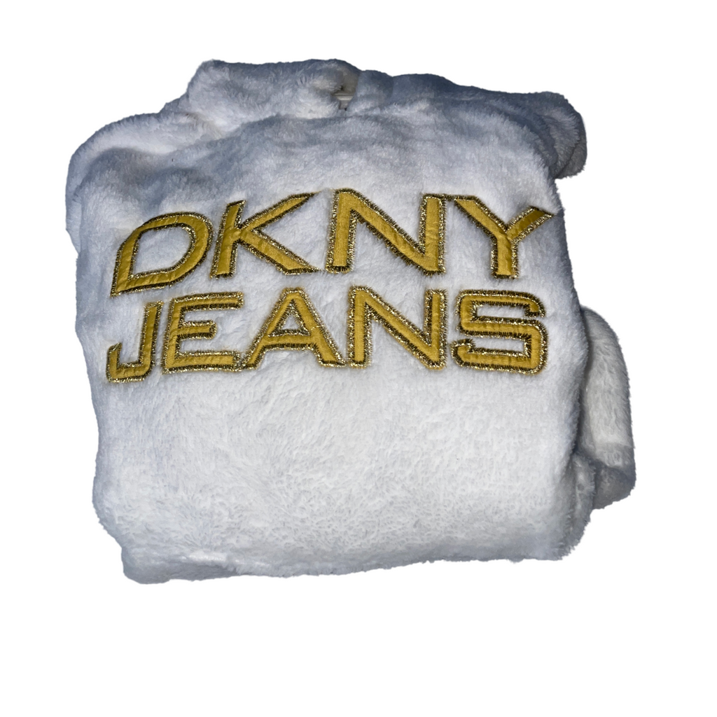 DKNY Girls White Polyester Pullover Hoodie 10-12 Years old SKU 5097