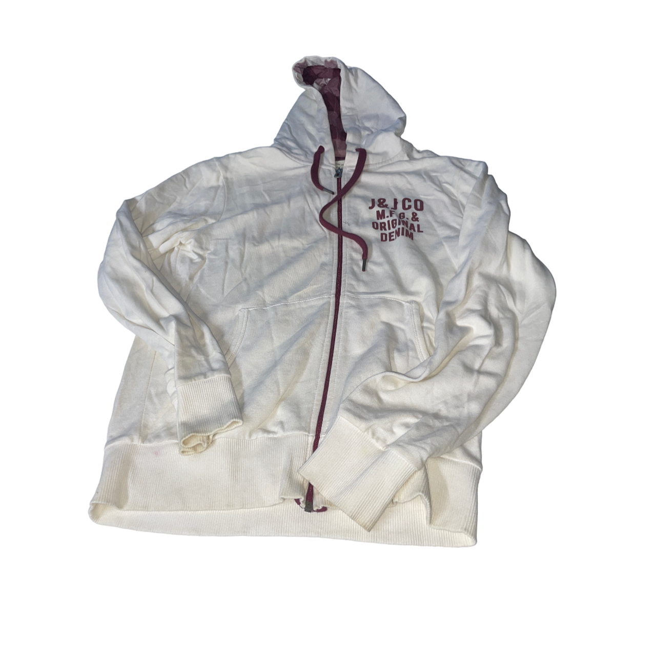 Jack and Jones Vintage Y2K Brown Zip Up  L 27 W 20 White SKU 5098