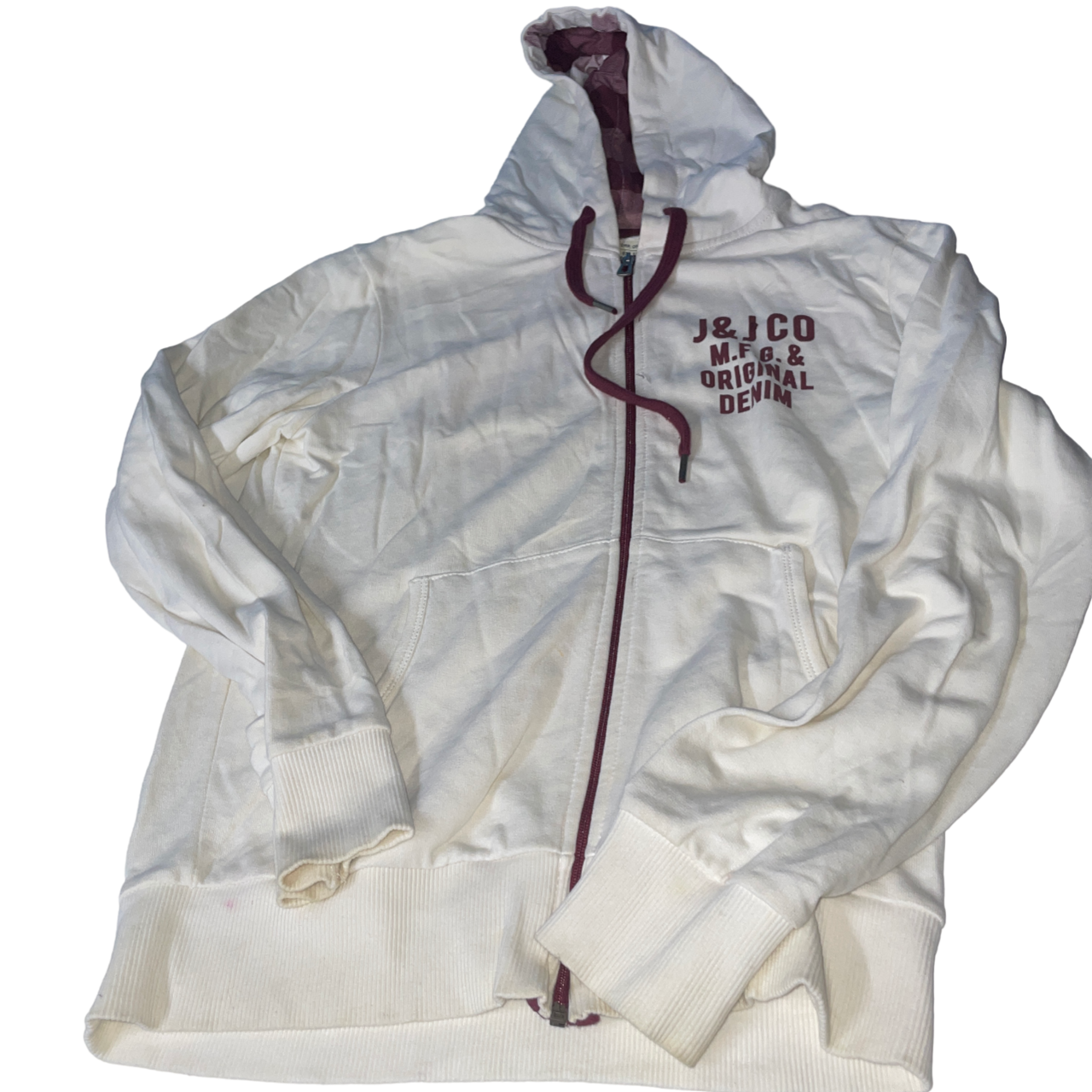 Jack and Jones Vintage Y2K Brown Zip Up  L 27 W 20 White SKU 5098
