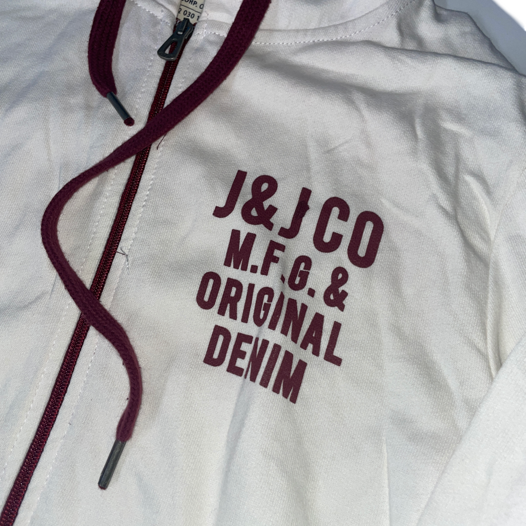 Jack and Jones Vintage Y2K Brown Zip Up  L 27 W 20 White SKU 5098