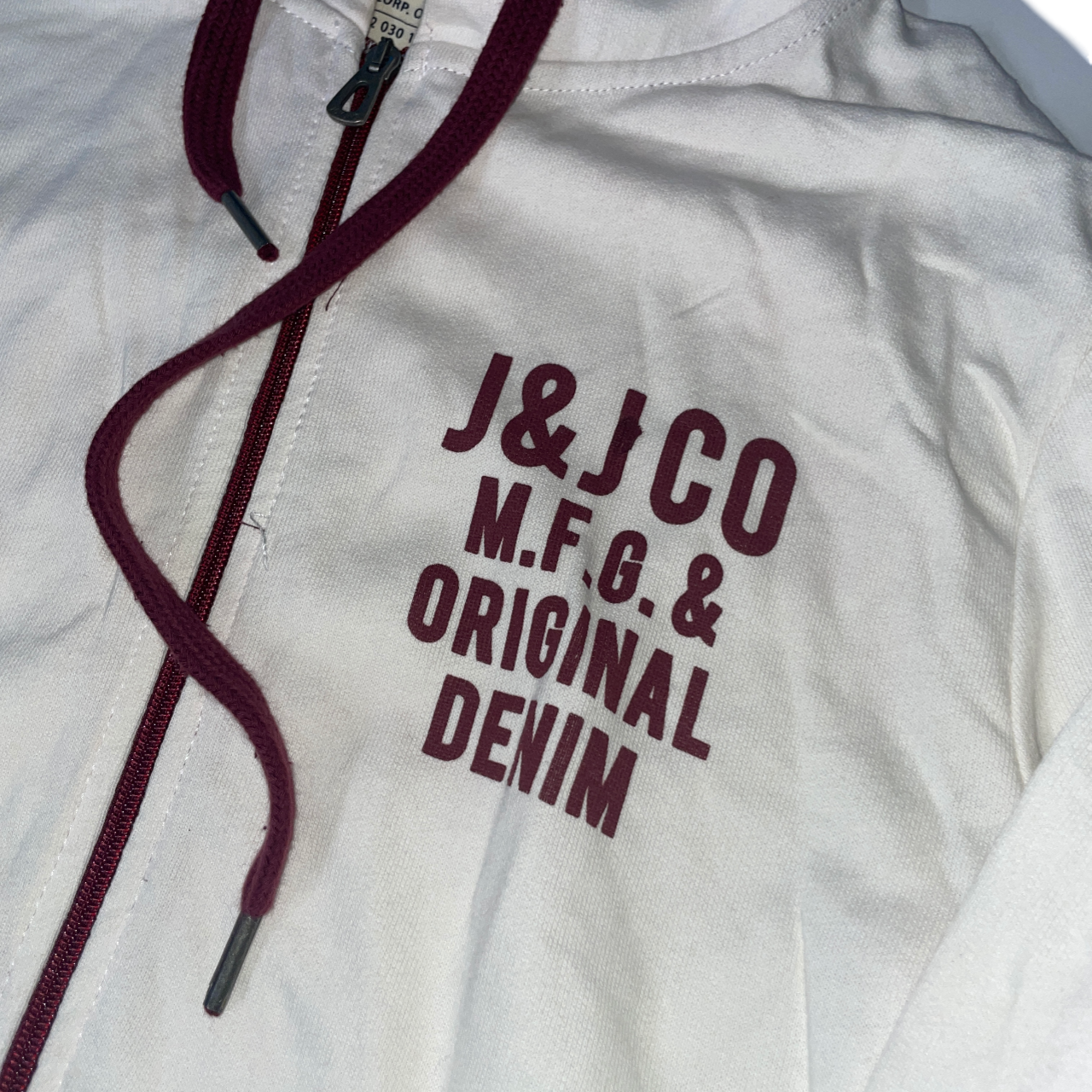 Jack and Jones Vintage Y2K Brown Zip Up  L 27 W 20 White SKU 5098