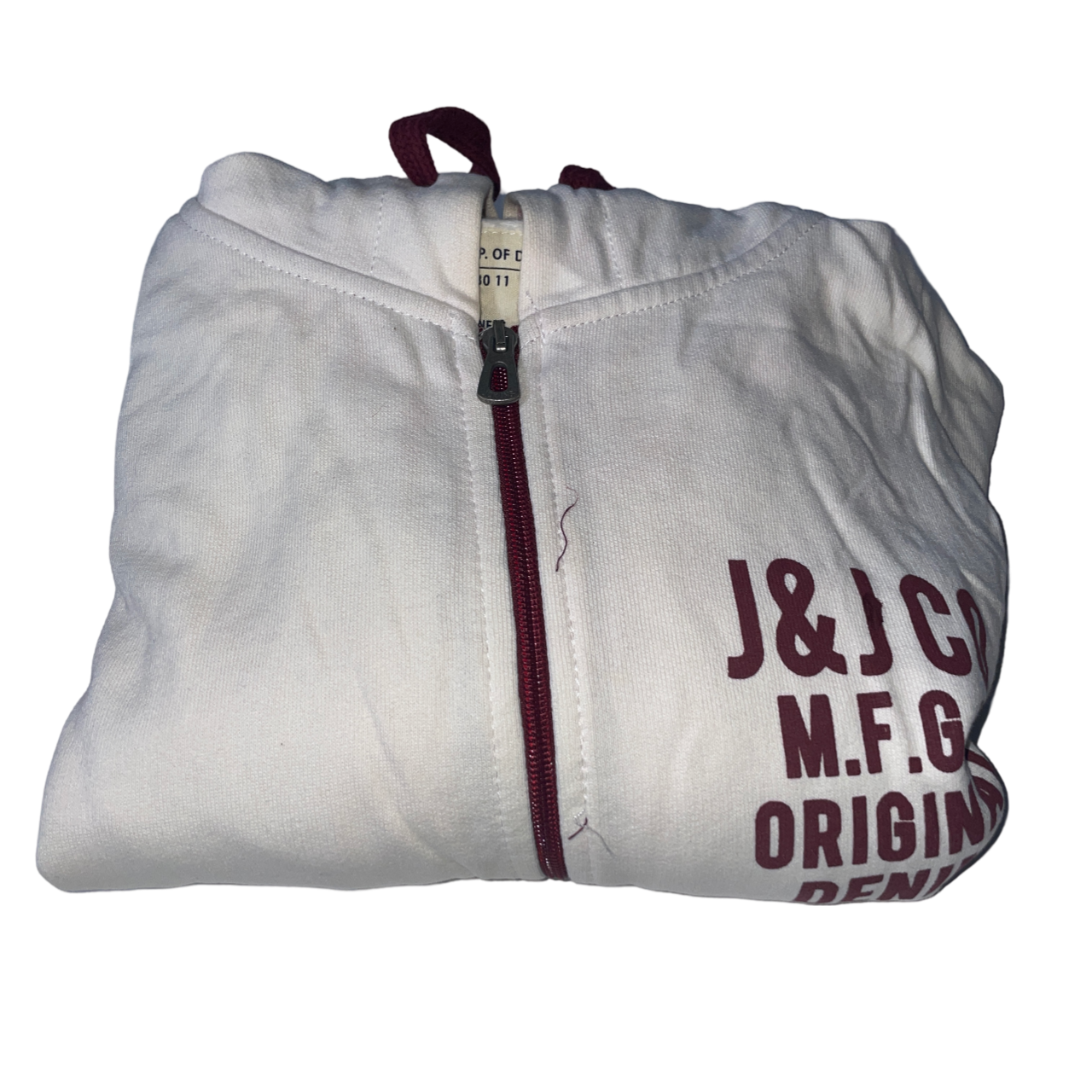 Jack and Jones Vintage Y2K Brown Zip Up  L 27 W 20 White SKU 5098