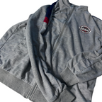  Vintage full Zip crest Logo Sweater, Grey Jumper Size M L 29 W 21 SKU 5103