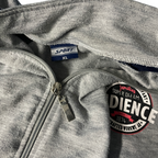  Vintage full Zip crest Logo Sweater, Grey Jumper Size M L 29 W 21 SKU 5103