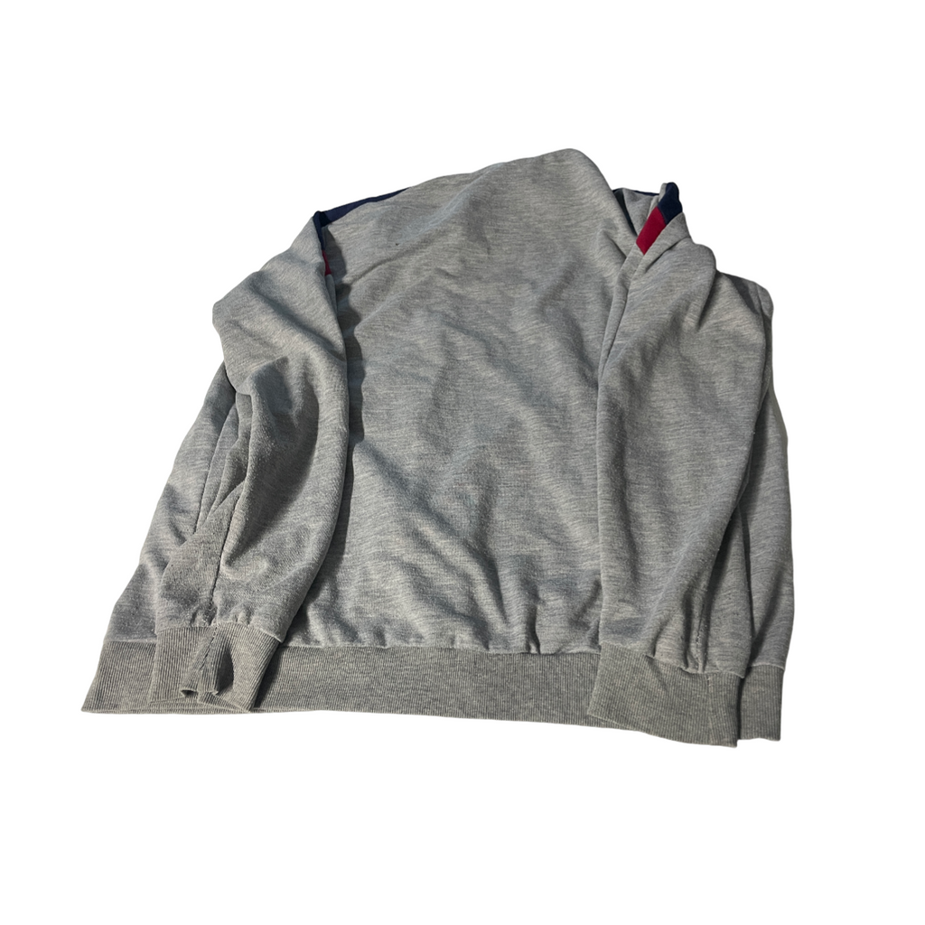  Vintage full Zip crest Logo Sweater, Grey Jumper Size M L 29 W 21 SKU 5103