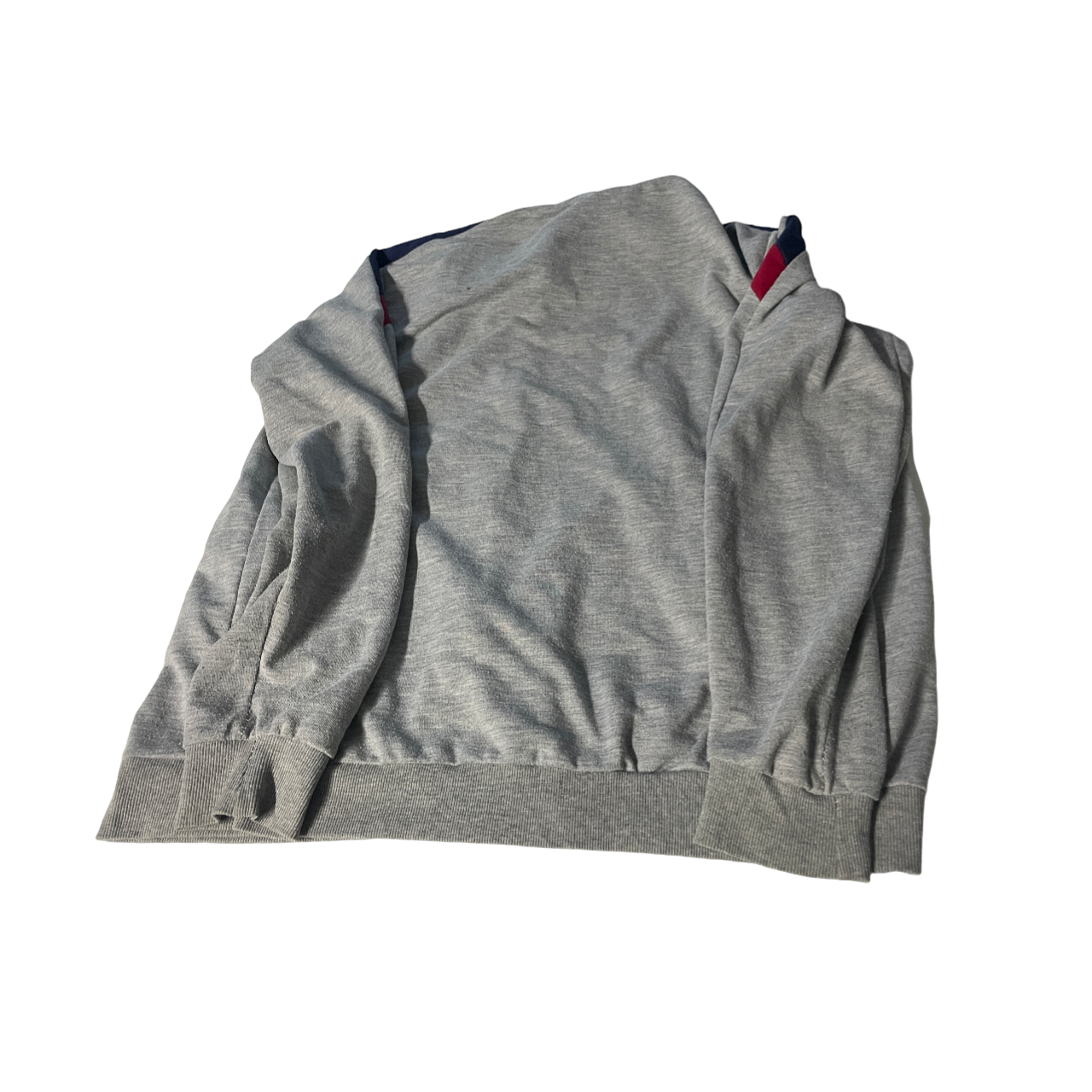  Vintage full Zip crest Logo Sweater, Grey Jumper Size M L 29 W 21 SKU 5103