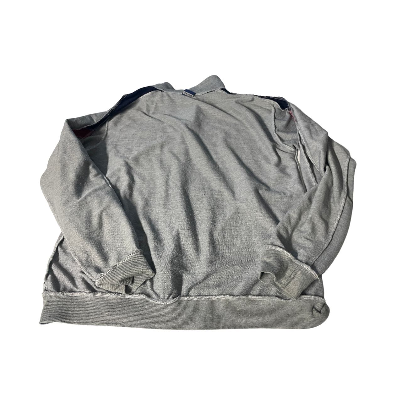  Vintage full Zip crest Logo Sweater, Grey Jumper Size M L 29 W 21 SKU 5103
