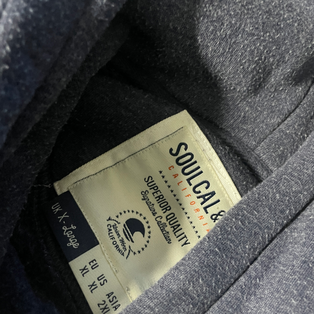  Vintage Soul-cal Men's Grey Thick Hoodie.  SKU 5104