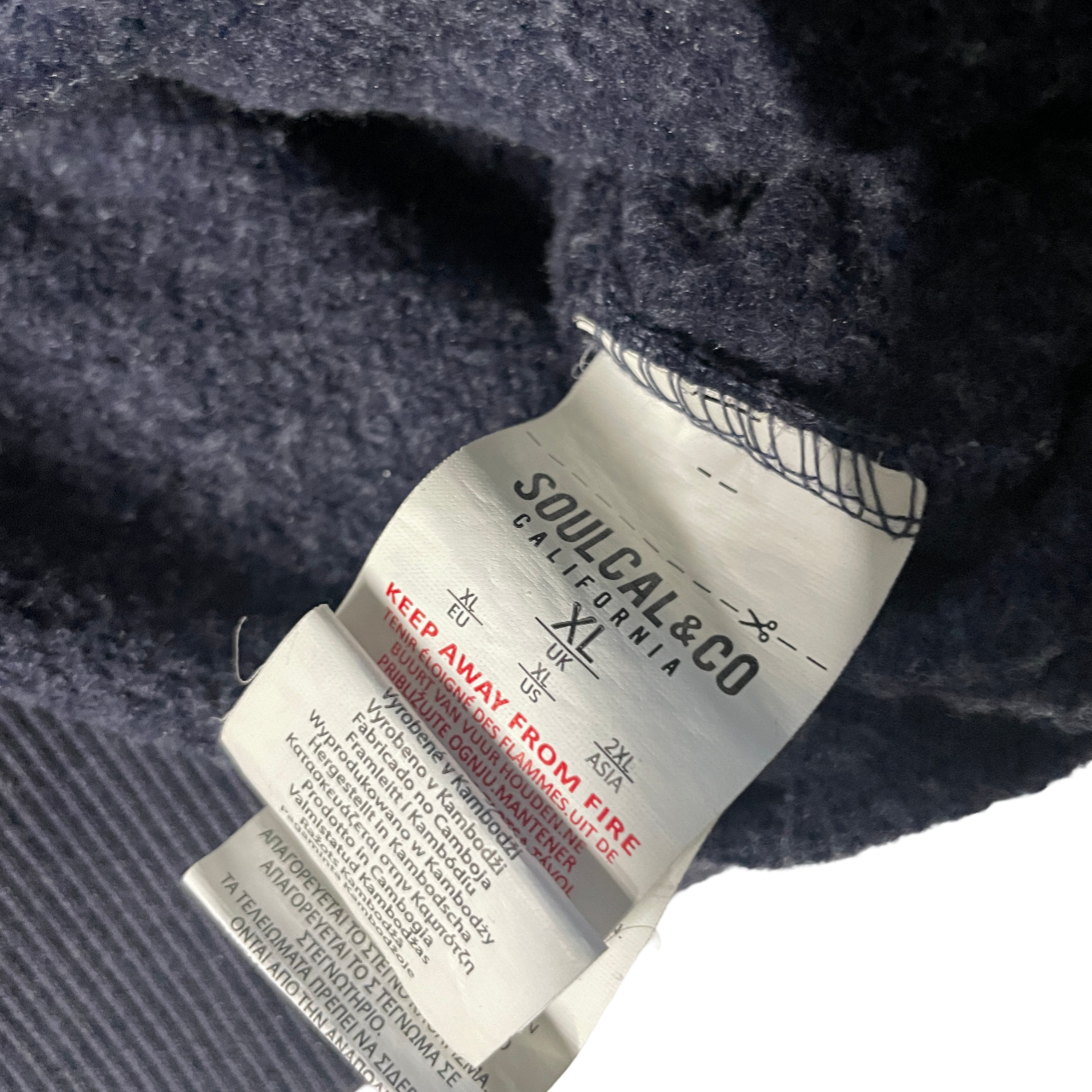 Vintage Soul-cal Men's Grey Thick Hoodie.  SKU 5104