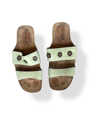 Rubynee Vintage y2k Timberland comfort leather slide sandals green