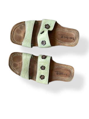 Rubynee Vintage y2k Timberland comfort leather slide sandals green
