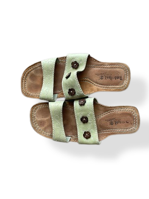 Rubynee Vintage y2k Timberland comfort leather slide sandals green