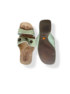 Rubynee Vintage y2k Timberland comfort leather slide sandals green