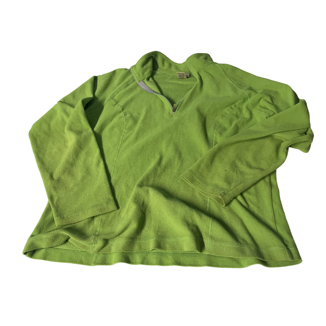 VTG LL Bean Sweater Womens Medium M Green Fleece 1/4 Snap Button Made In USA 90s Hiking Sweater l 25 w 20 SKU 5114