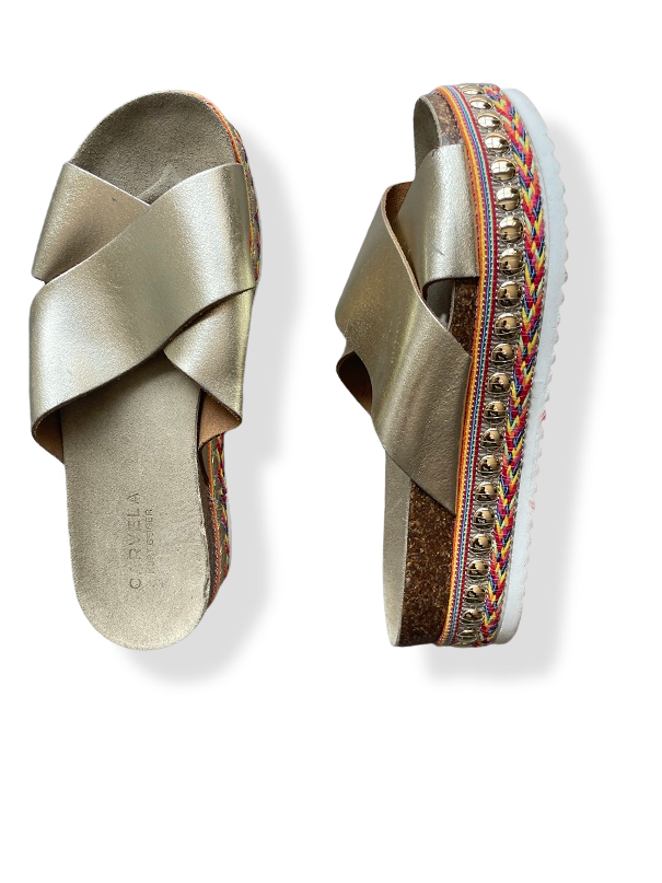 Rubynee Vintage y2k Carvela Kake Gold Slide Espadrille