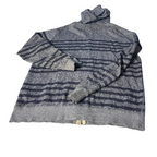 Vintage Quiksilver Men's Blue Striped Hoodie, Thick Material - SKU 5115
