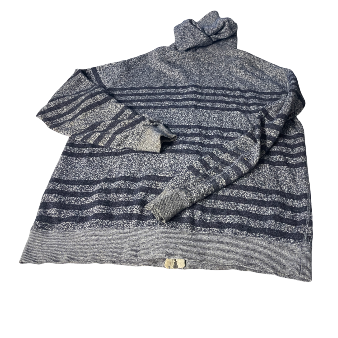 Vintage Quiksilver Men's Blue Striped Hoodie, Thick Material - SKU 5115