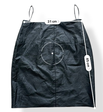Rubynee Vintage y2k womens faux leather black skirt