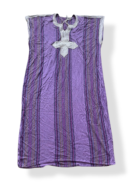 Rubynee Vintage y2k purple striped embroidery dress