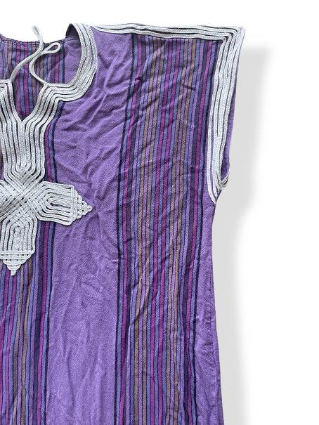 Rubynee Vintage y2k purple striped embroidery dress