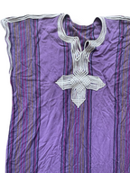 Rubynee Vintage y2k purple striped embroidery dress