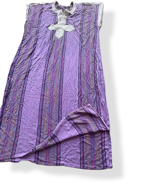 Rubynee Vintage y2k purple striped embroidery dress