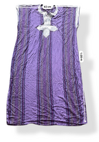 Rubynee Vintage y2k purple striped embroidery dress