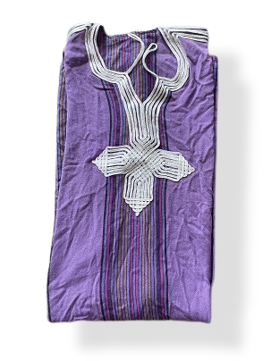 Rubynee Vintage y2k purple striped embroidery dress