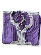 Rubynee Vintage y2k purple striped embroidery dress