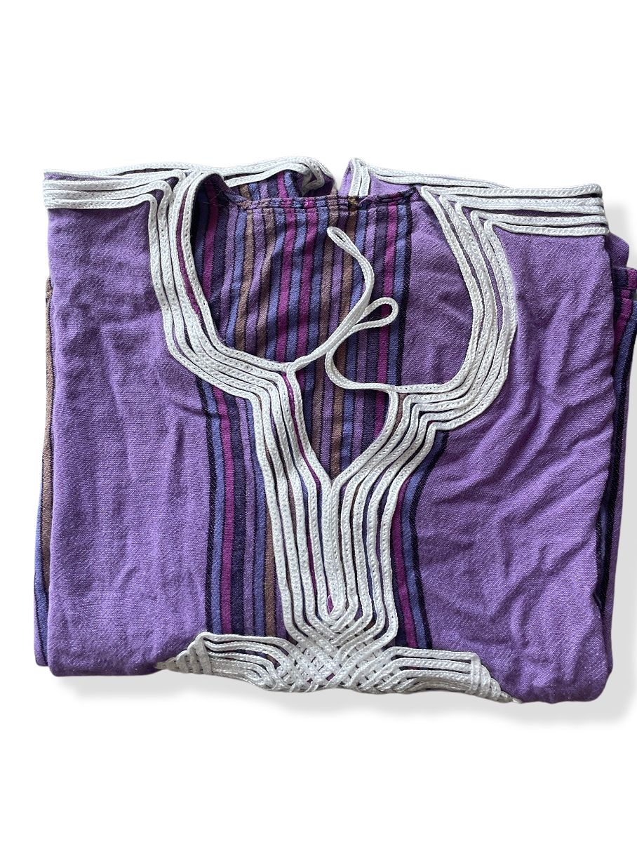 Rubynee Vintage y2k purple striped embroidery dress