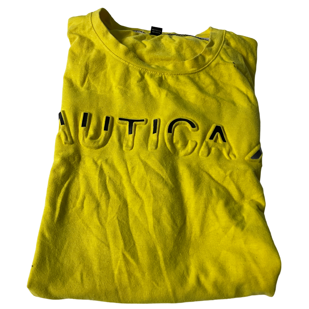 vinatge Nautica Men's Yellow T-shirt in size M l 27 w 19 sku 5127