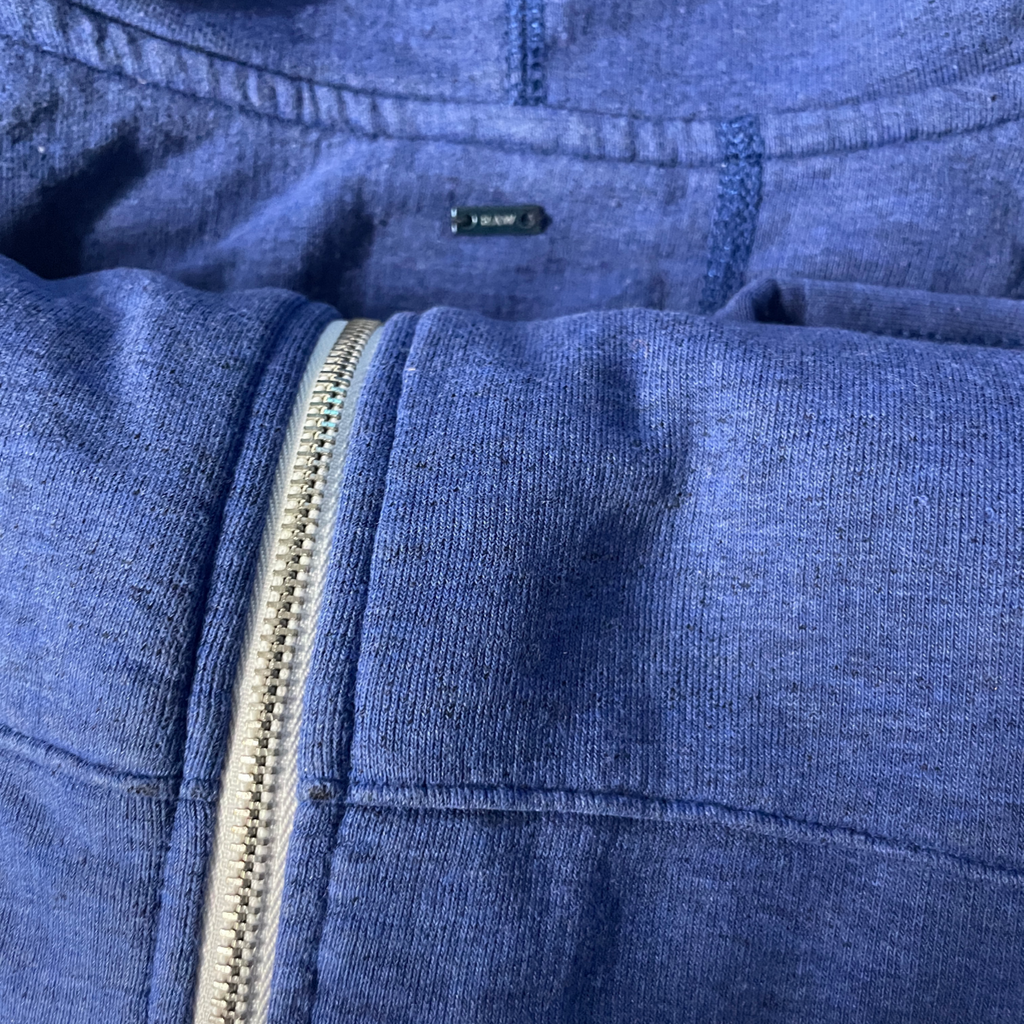 VINTAGE G STAR RAW Mens Hoodie Y2K  BLUE XlARGE FULL ZIP UP  Zip-Through Hoodie L 26 W 21 SKU 5131