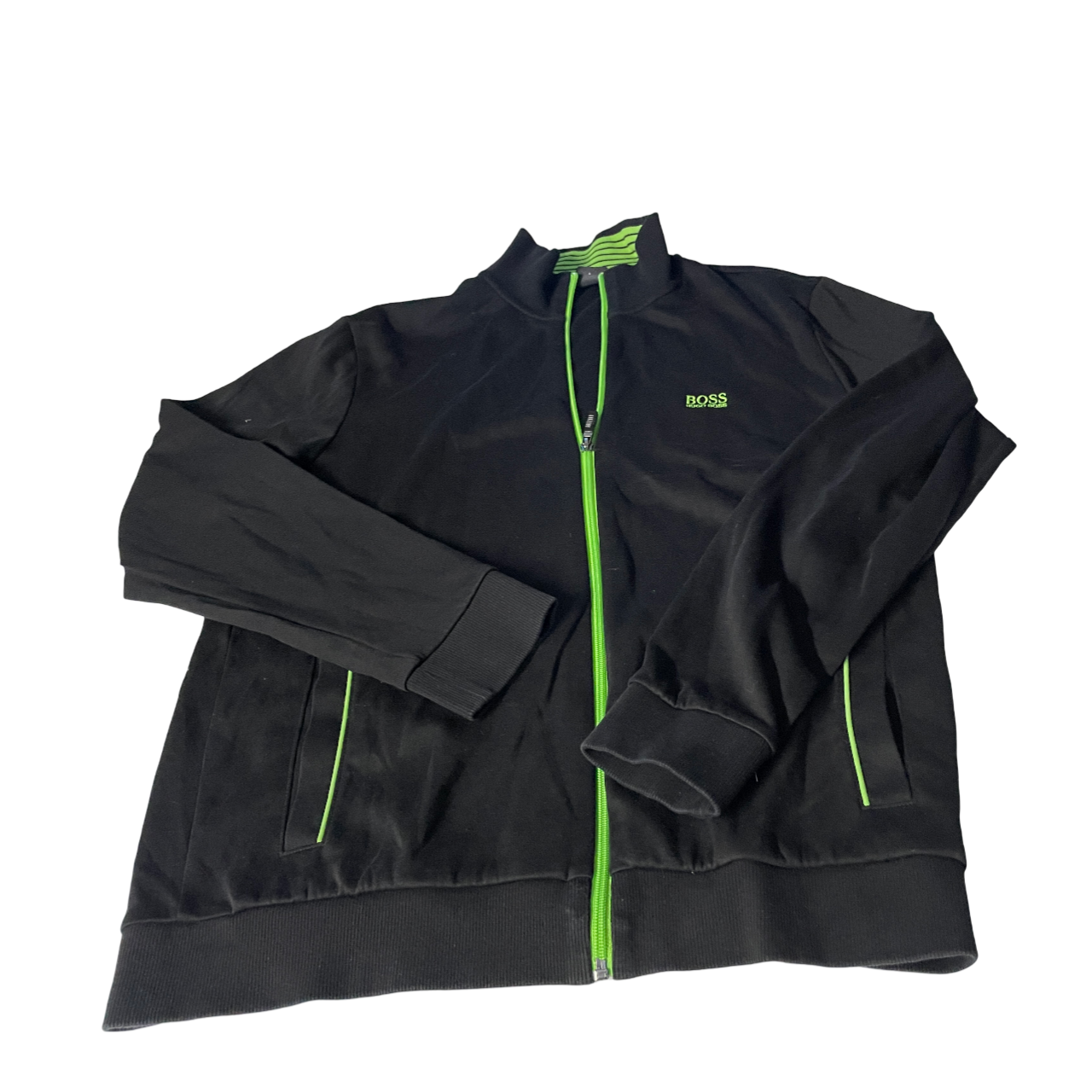 Hugo Boss Mens Track Jacket Medium Black Tracksuit Top Zip Up Sweater Jumper Sweaters for Men  L 29 W 21 SKU 5133