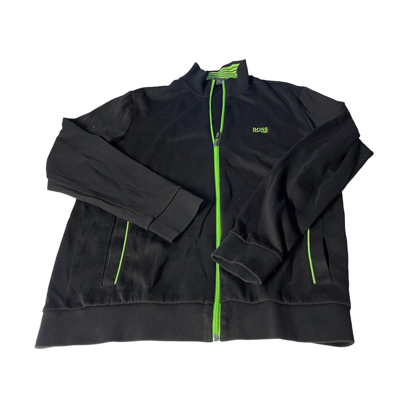 Hugo Boss Mens Track Jacket Medium Black Tracksuit Top Zip Up