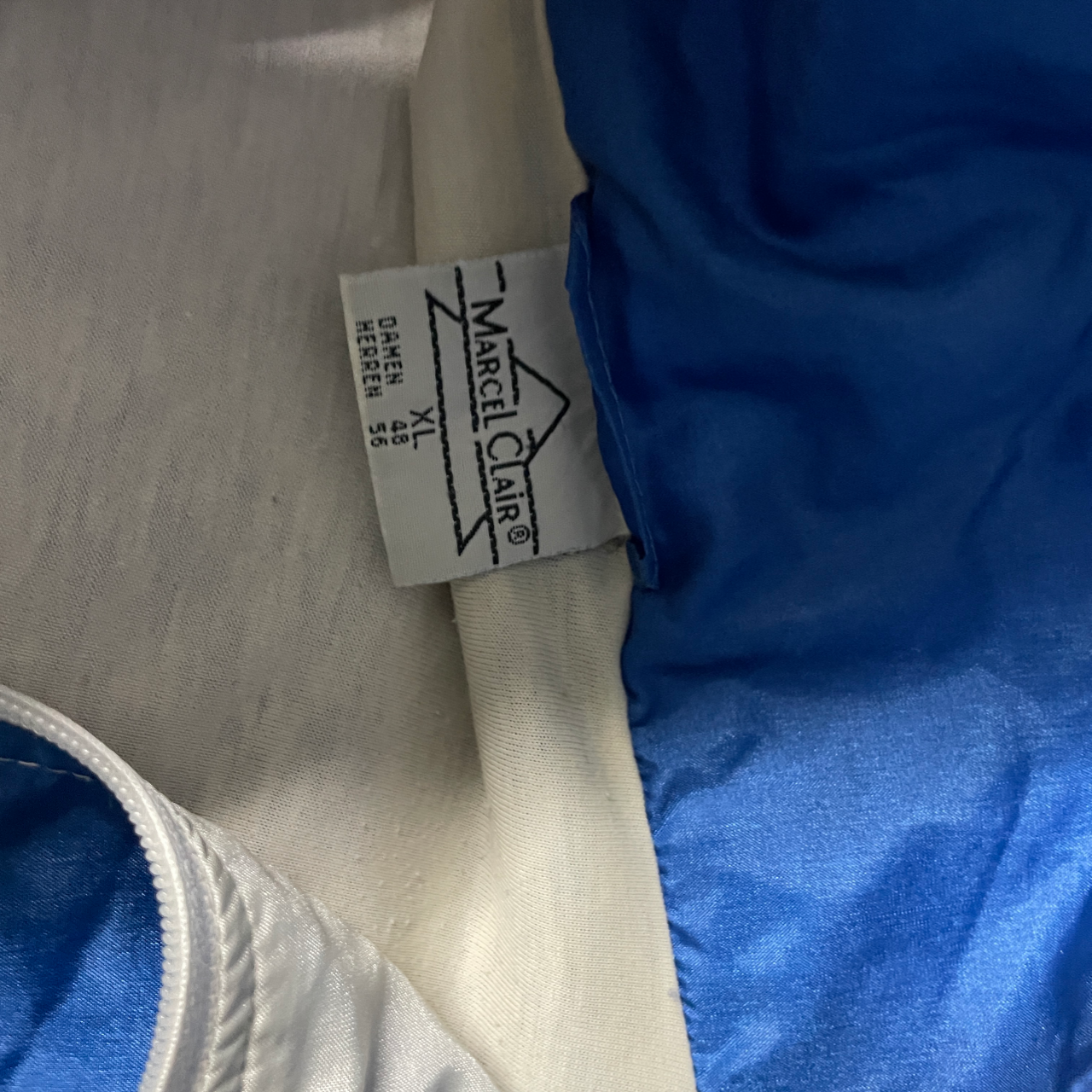 Vintage windbreaker 90s Blue Sport clothing Unisex jacket L-XL Marcel Clair training jacket sports parka Sportswear Running Run Gear / Outwear / L / XL Activewear / Tracksuit / Sweatshirt Parachute / Blue Top Bomber L 29 W28 SKU 5136.