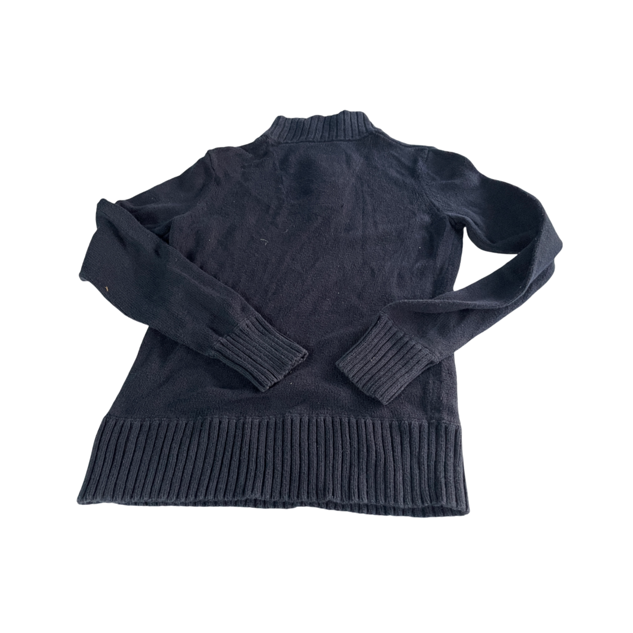 Vintage american eagle winter-turtleneck- Long sleeve polo sweaters For Men's Quarter Zip Pullover Sweater Navy Blue Size S 100% Cotton L 27 W 19 SKU 5139