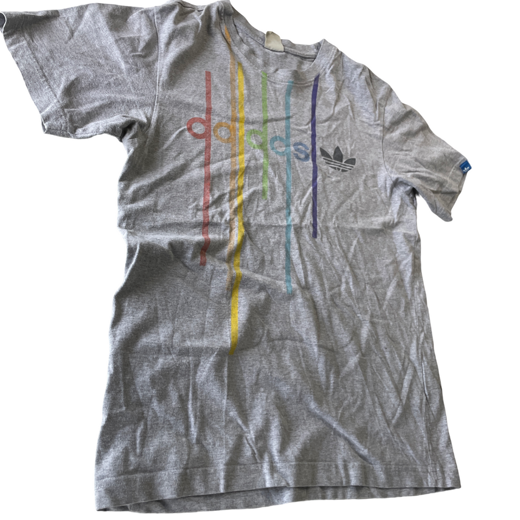 Vintage &nbsp;grey adidas-arrow-line-tee- L 27 W 20 in Size M SKU 5163