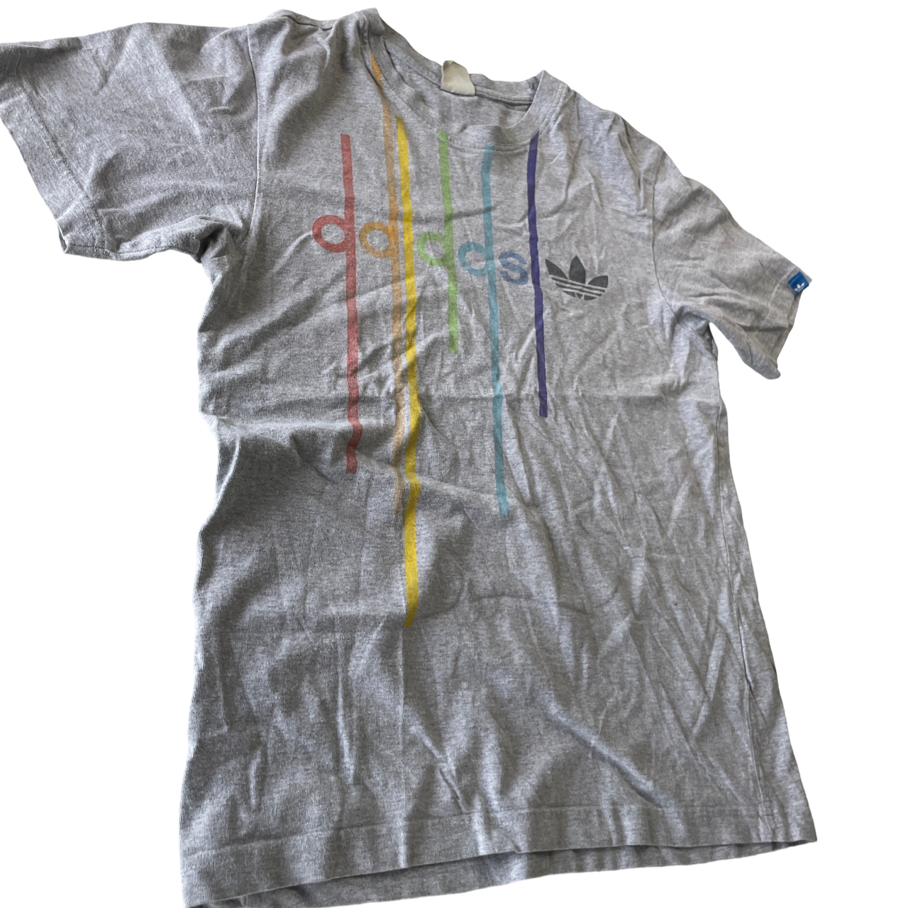 Vintage &nbsp;grey adidas-arrow-line-tee- L 27 W 20 in Size M SKU 5163